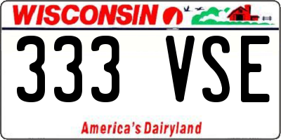 WI license plate 333VSE