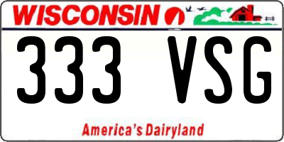 WI license plate 333VSG