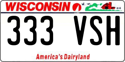 WI license plate 333VSH
