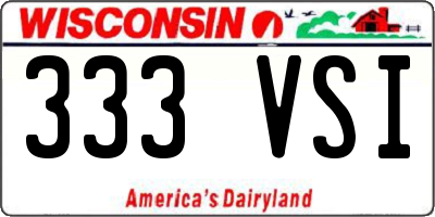 WI license plate 333VSI