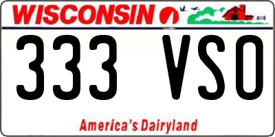 WI license plate 333VSO