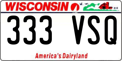 WI license plate 333VSQ