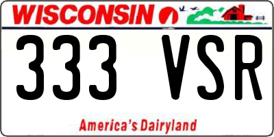 WI license plate 333VSR