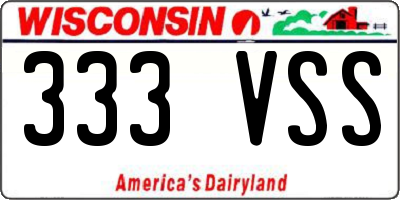 WI license plate 333VSS