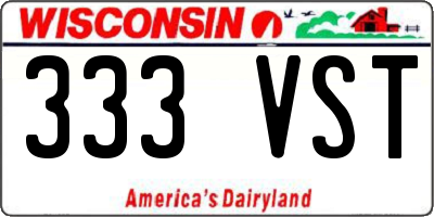 WI license plate 333VST
