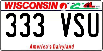 WI license plate 333VSU