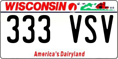 WI license plate 333VSV