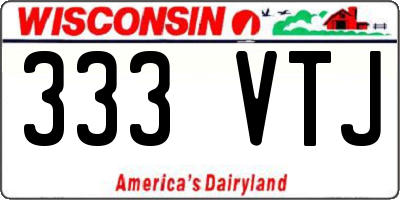 WI license plate 333VTJ