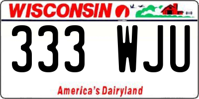 WI license plate 333WJU