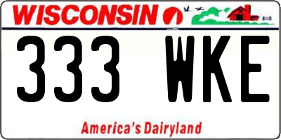 WI license plate 333WKE