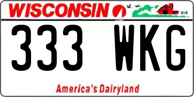 WI license plate 333WKG