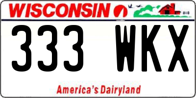 WI license plate 333WKX
