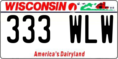 WI license plate 333WLW