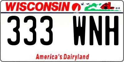 WI license plate 333WNH