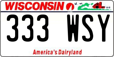 WI license plate 333WSY