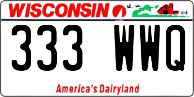 WI license plate 333WWQ