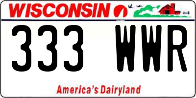 WI license plate 333WWR