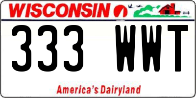WI license plate 333WWT