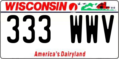 WI license plate 333WWV