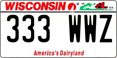 WI license plate 333WWZ