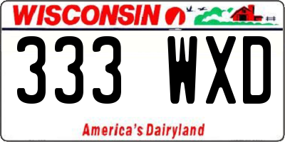 WI license plate 333WXD