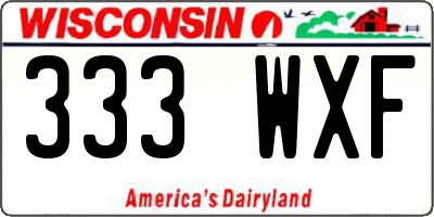 WI license plate 333WXF