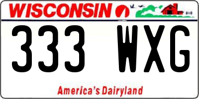 WI license plate 333WXG