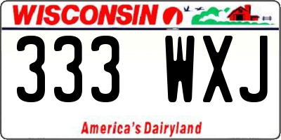 WI license plate 333WXJ