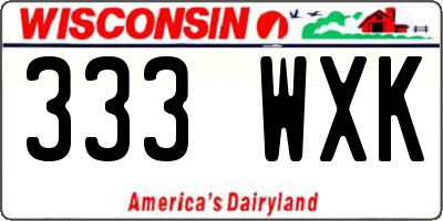 WI license plate 333WXK