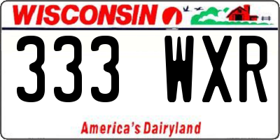 WI license plate 333WXR