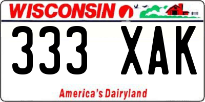 WI license plate 333XAK