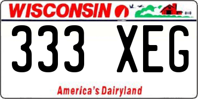 WI license plate 333XEG