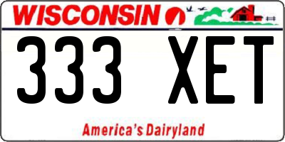 WI license plate 333XET