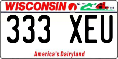 WI license plate 333XEU