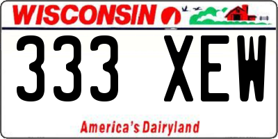 WI license plate 333XEW