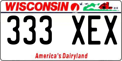 WI license plate 333XEX