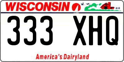 WI license plate 333XHQ