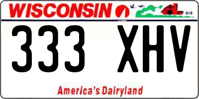 WI license plate 333XHV