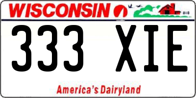WI license plate 333XIE