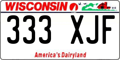 WI license plate 333XJF