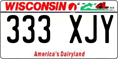 WI license plate 333XJY