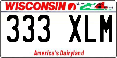WI license plate 333XLM