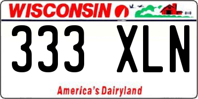 WI license plate 333XLN