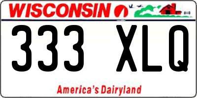 WI license plate 333XLQ