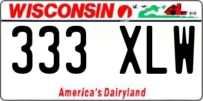 WI license plate 333XLW