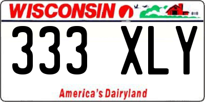 WI license plate 333XLY