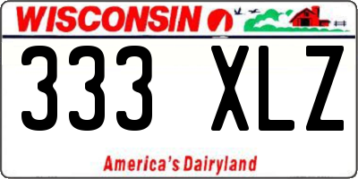 WI license plate 333XLZ
