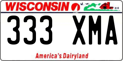 WI license plate 333XMA