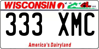 WI license plate 333XMC