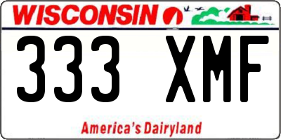 WI license plate 333XMF